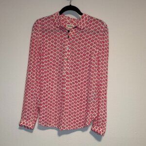Zadig & Voltaire Pink Geometric Print Button Down Blouse